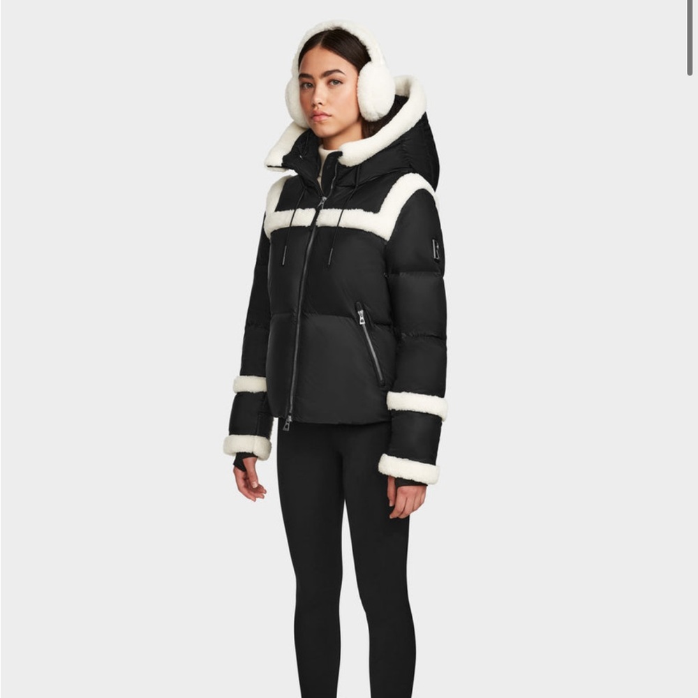 RUDSAK Juliana women’s down puffer with faux shearling trim